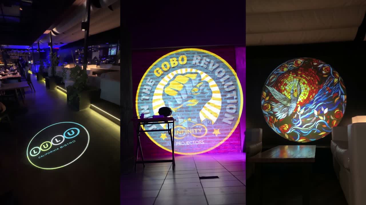 real photo of nightclub wall projections — Infinity Projectors