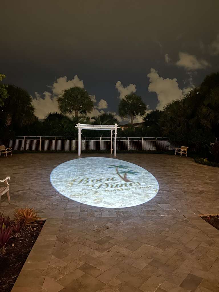 real photo of courtyard ground projection