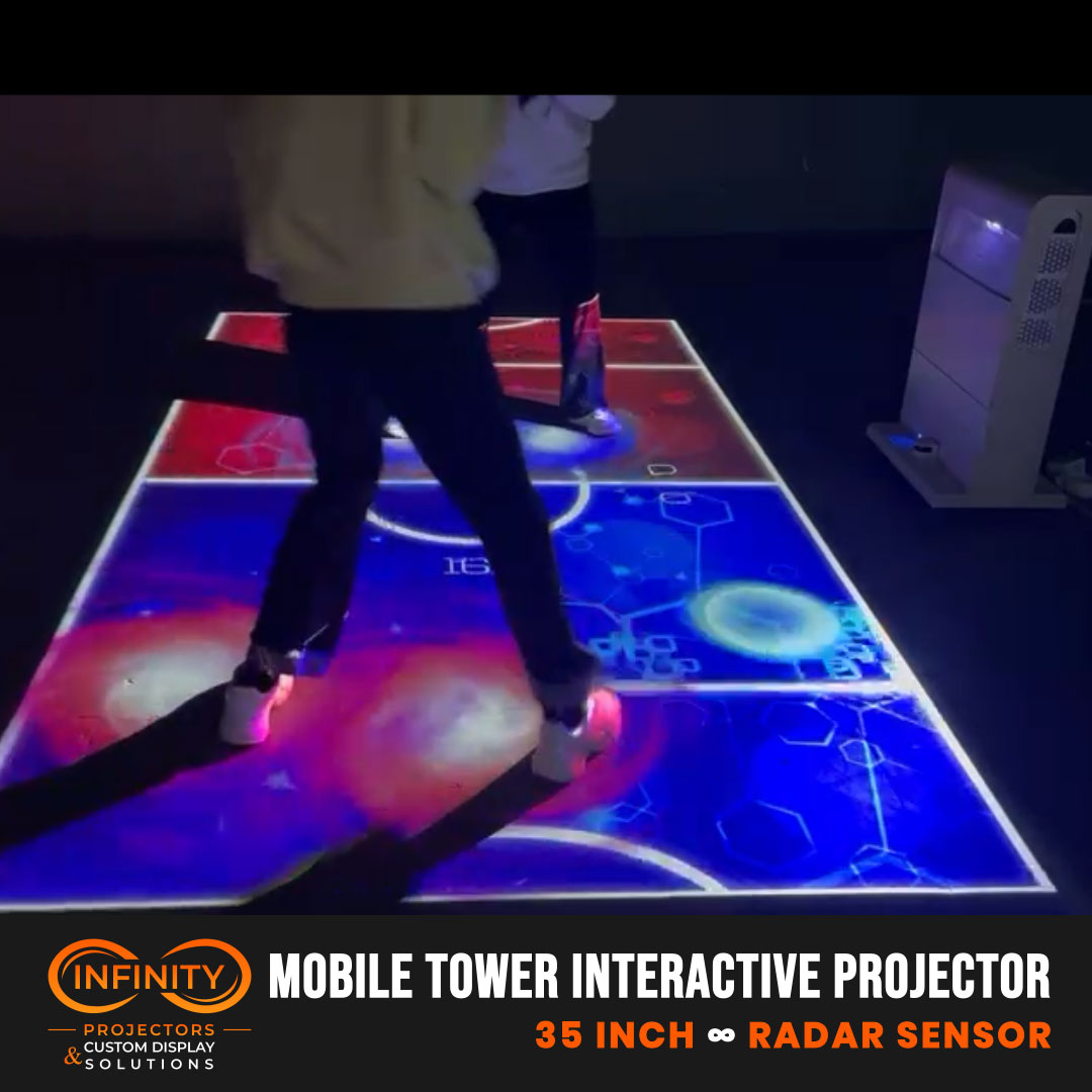 real photo of interactive floor projector game