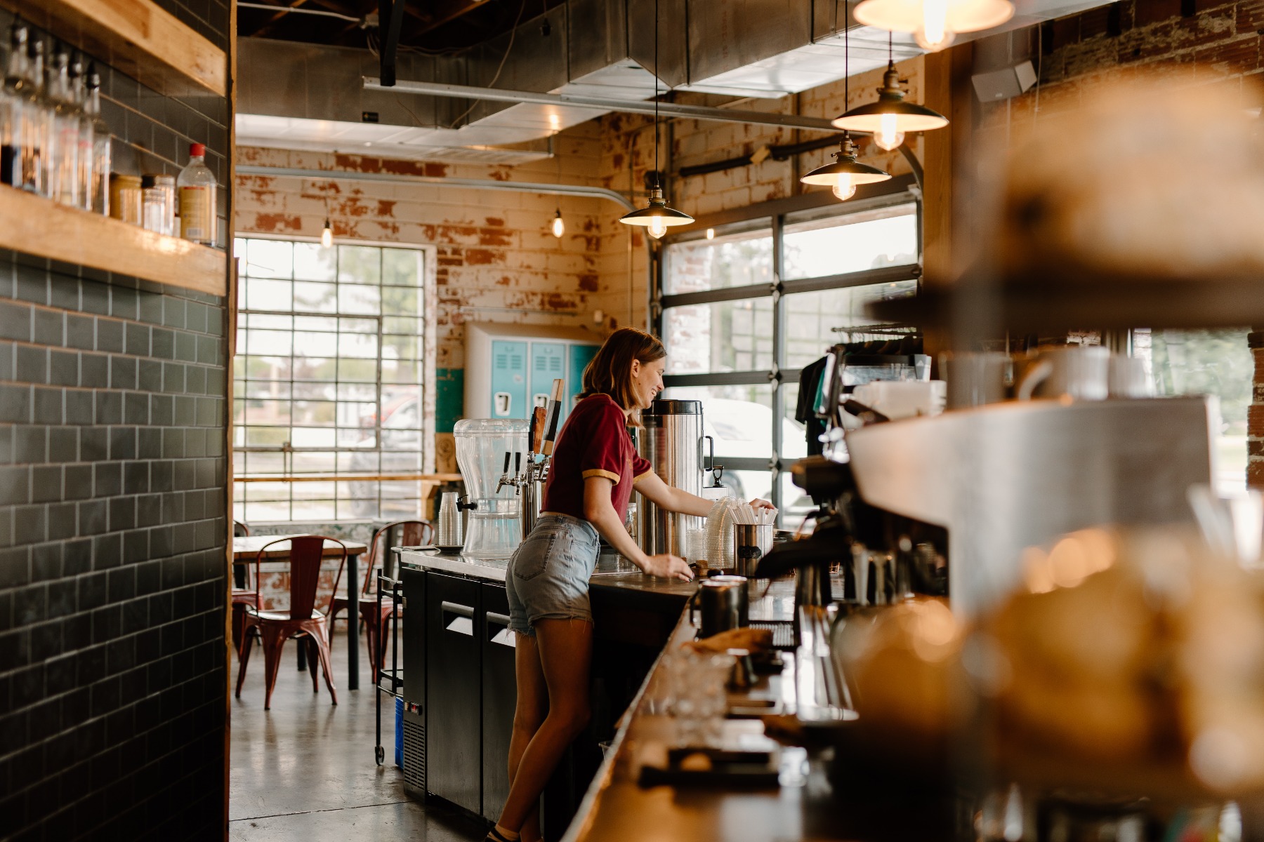 real photo of restaurant/bar interior
