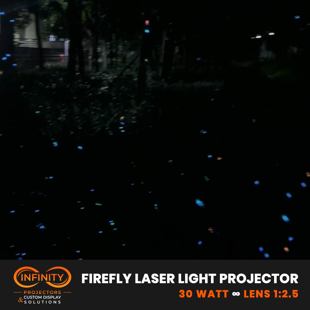 Video: swarm of glowing firefly dots floats over shadowy garden shrubs after dark