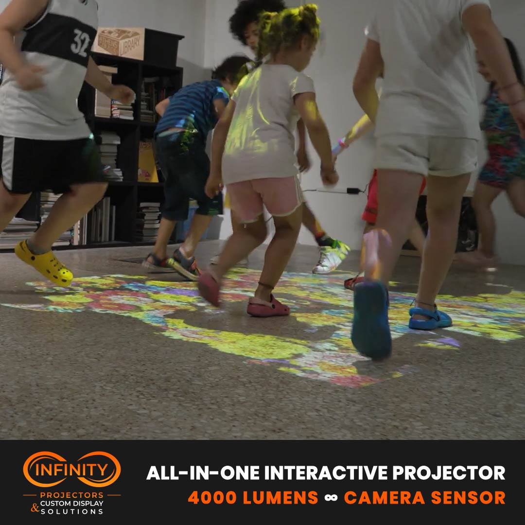 real photo of kids on interactive floor
