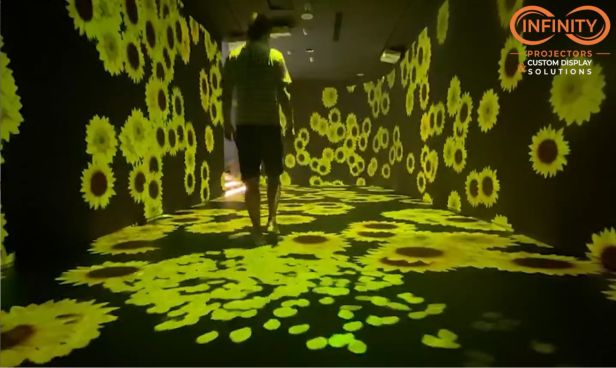 real photo of floral room projection