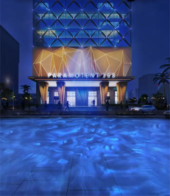 Infinity Water Ripple Projector — Custom business logo gobo projection — projected with a gobo logo projector — Infinity Projectors