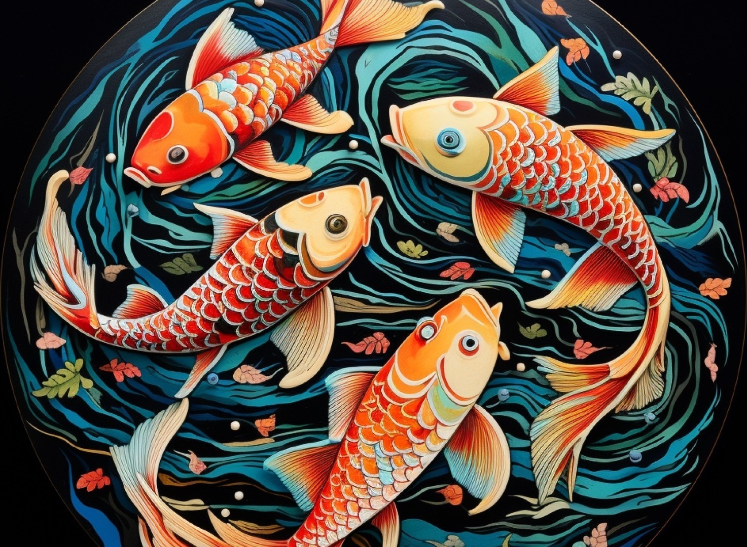 Colorful Fish Swimming gobo logo projection — custom gobo design | Infinity Projectors