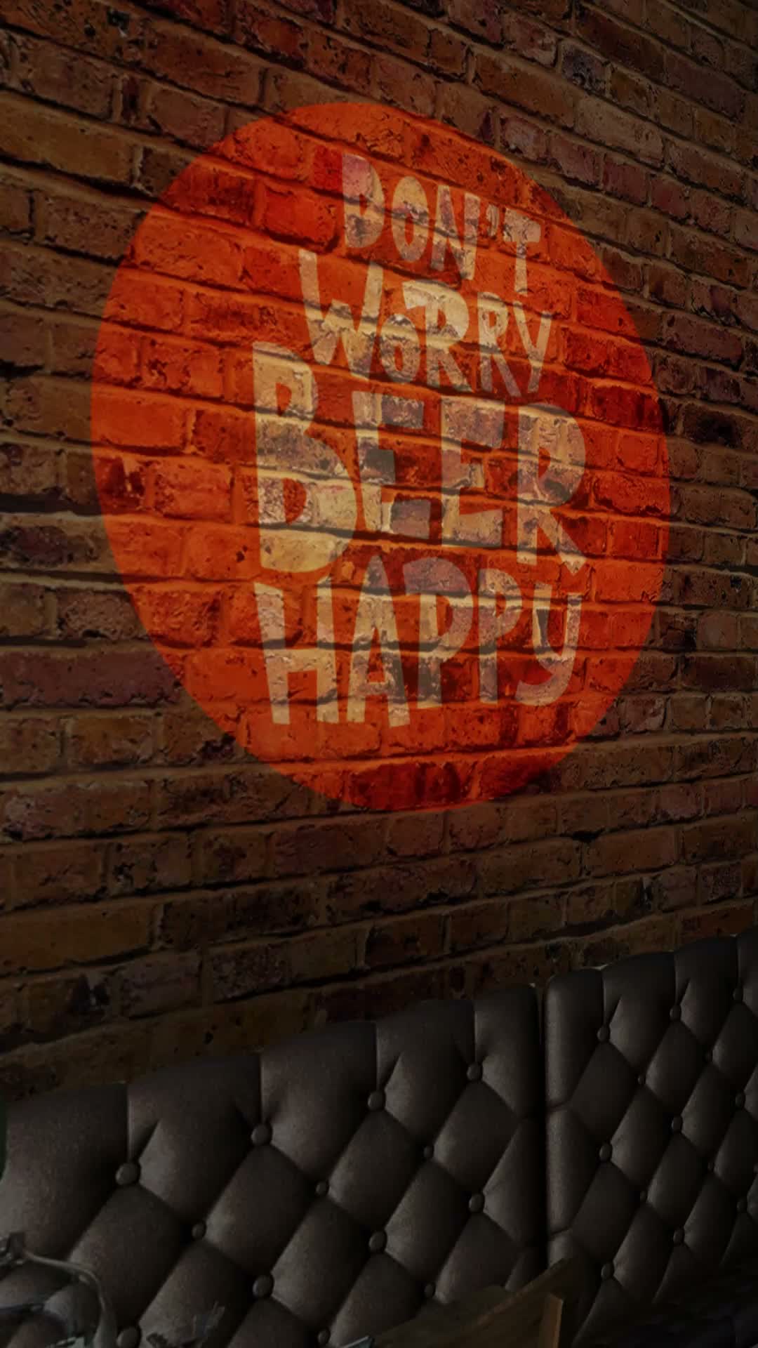 Bar 0404 Vert logo gobo projection — real Restaurants & Bars install | Infinity Projectors — Infinity Projectors