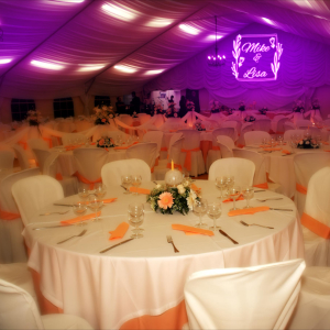 real photo of banquet room event lighting