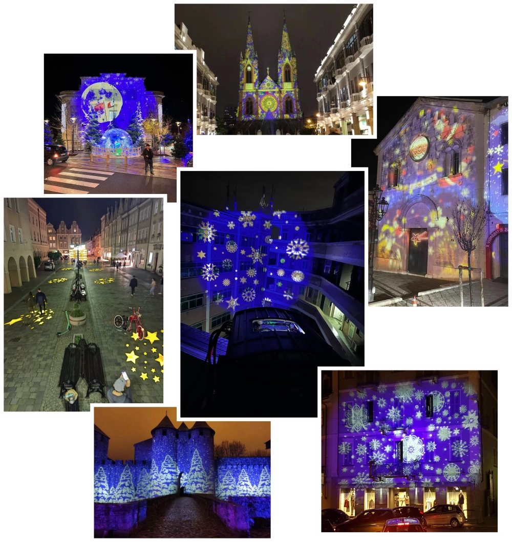 collage of real event lighting photos