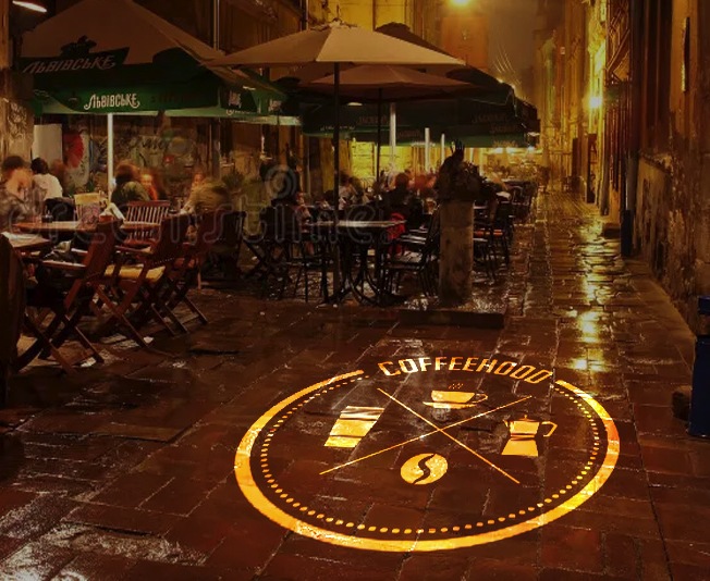 Infinity ExtendArm Outdoor Gobo Projector — Inspirational quote gobo projection design