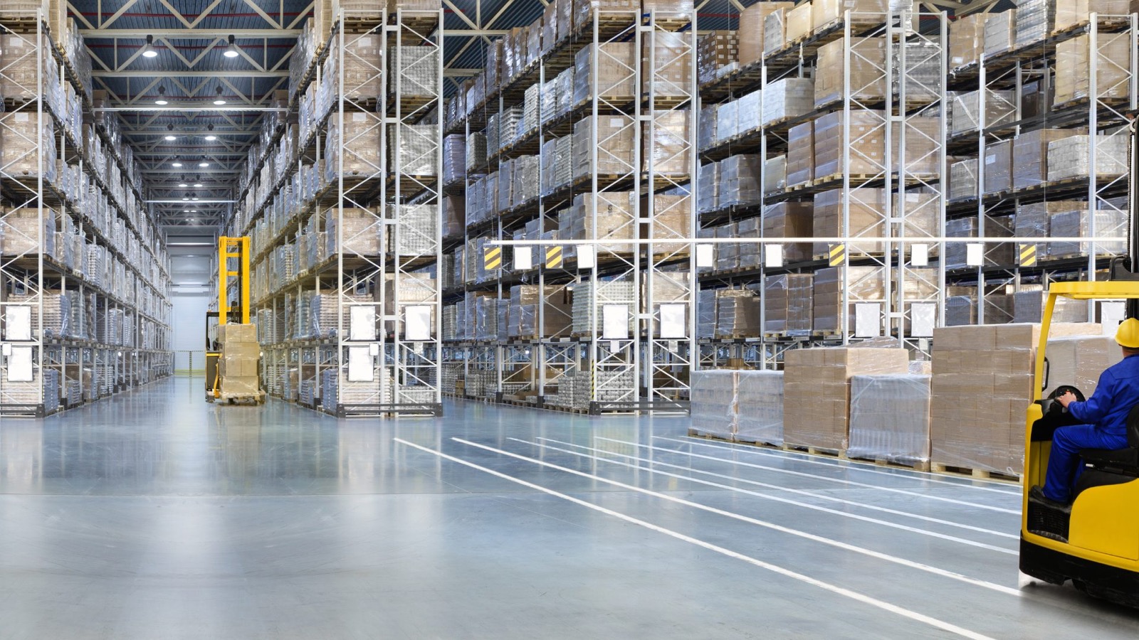 The Importance Of Warehouse Floor Markings For Forklift Safety logo gobo projection — real Safety & Wayfinding install | Infi — Infinity Projectors