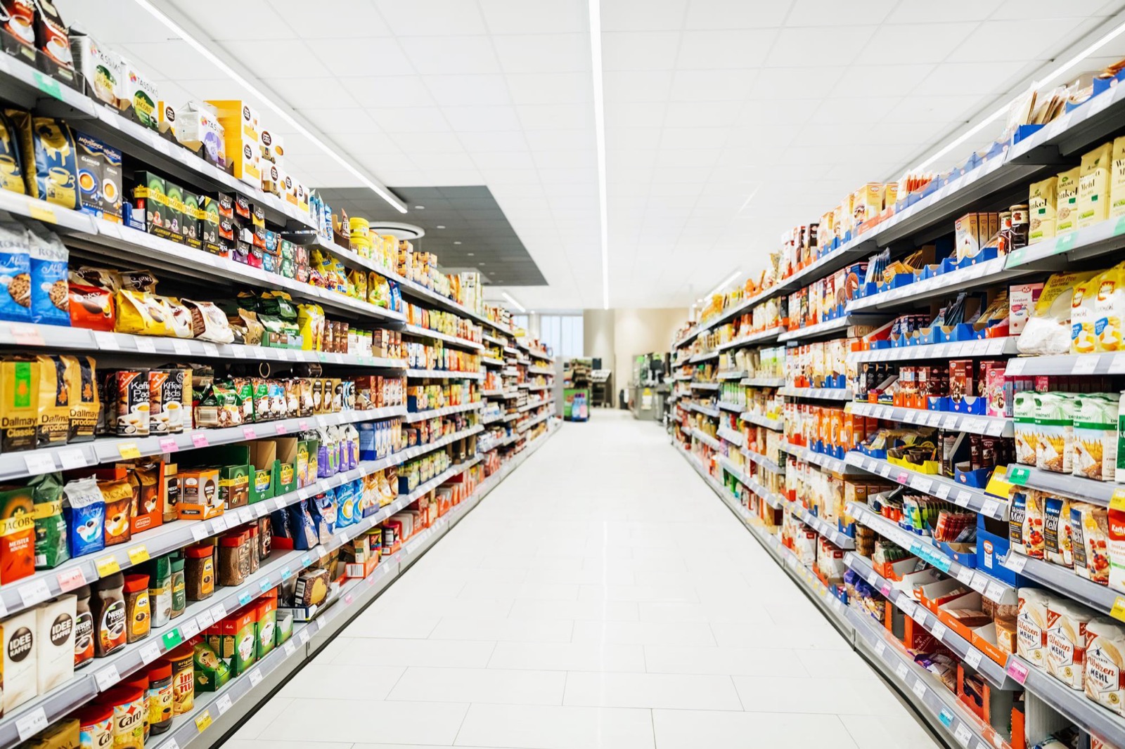 271929 Supermarketaisleshelves logo gobo projection — real Retail & Storefronts install | Infinity Projectors — Infinity Projectors
