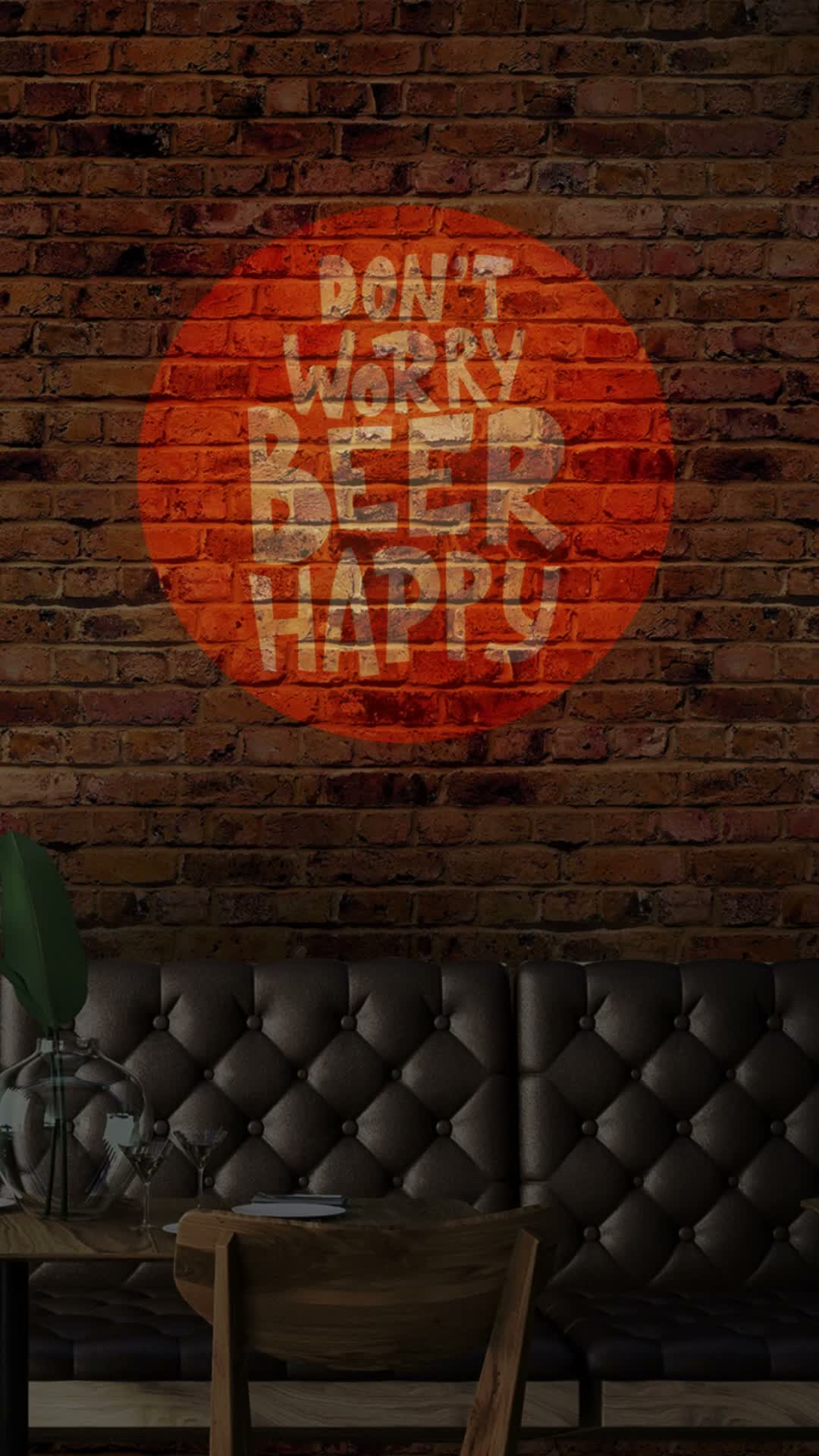 Bar 0404 Vert logo gobo projection — real Restaurants & Bars install | Infinity Projectors — Infinity Projectors