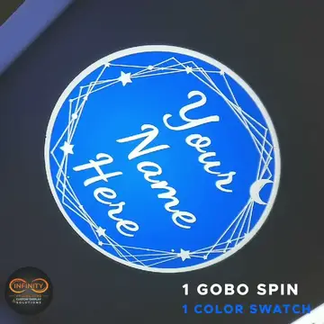Your Name Here custom monogram gobo projection video — Infinity Projectors