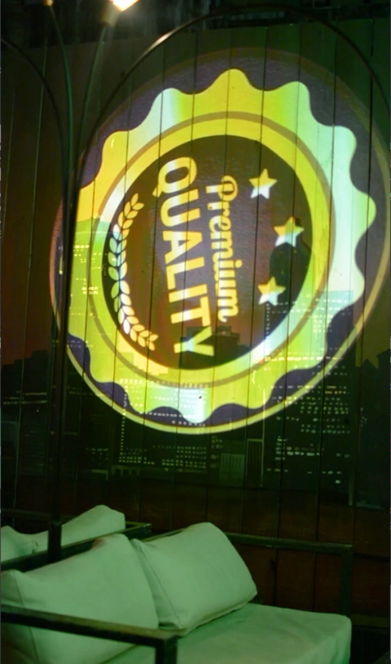 real neon sign on wall photo