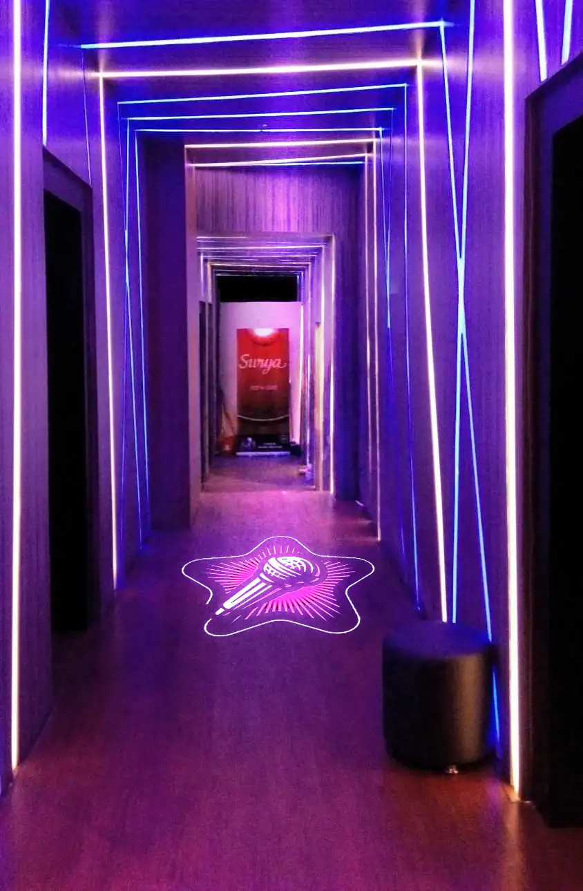 Infinity Stealth Embedded Lobo Projectors — Inspirational quote gobo projection design — projected with a gobo logo projector