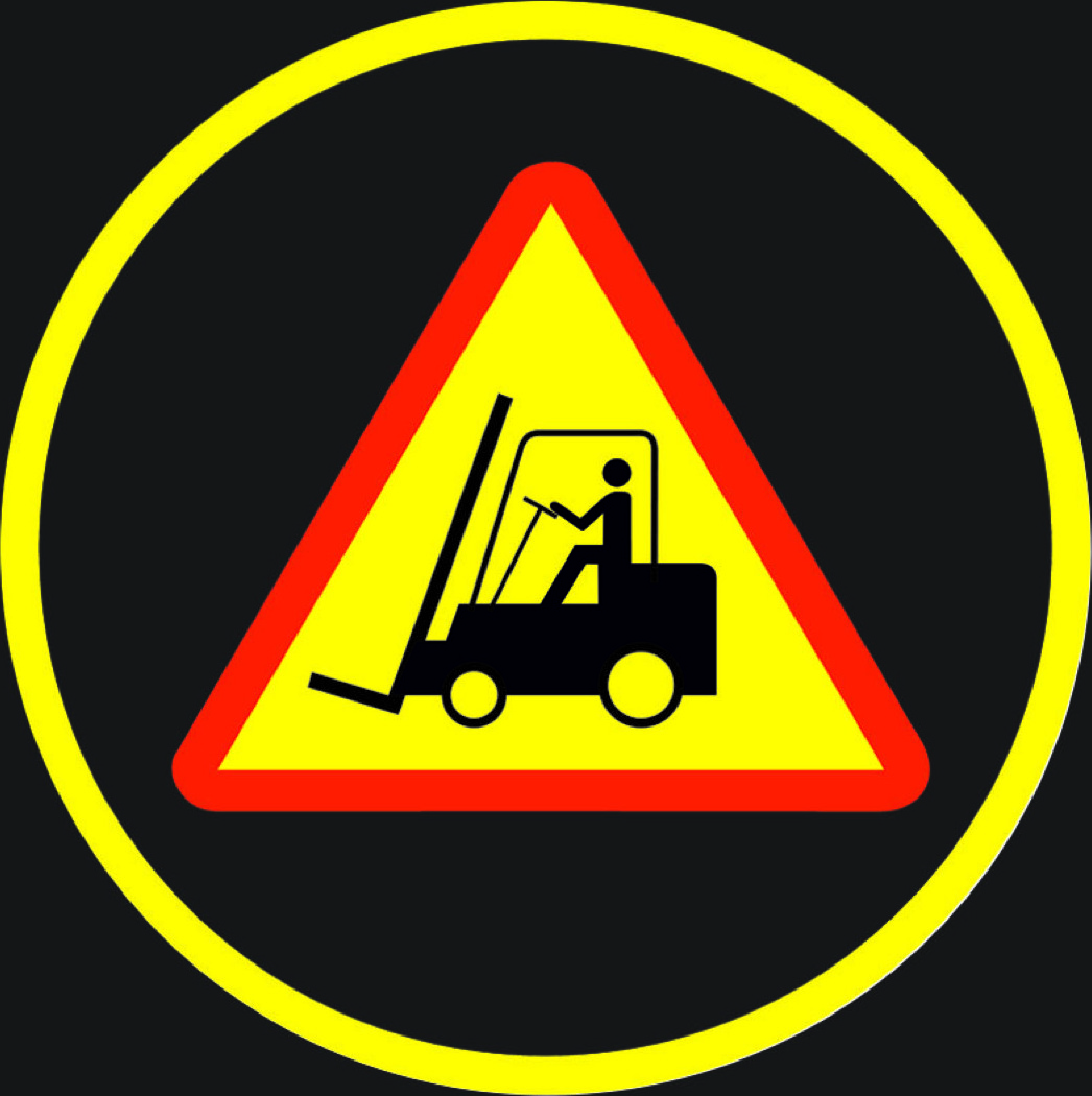 Forklift logo gobo projection — real Safety & Wayfinding install | Infinity Projectors