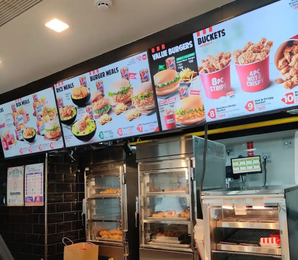 Real estate property listing shown on an Infinity Ultra-Slim Narrow Bezel Digital Signage display — Infinity Projectors