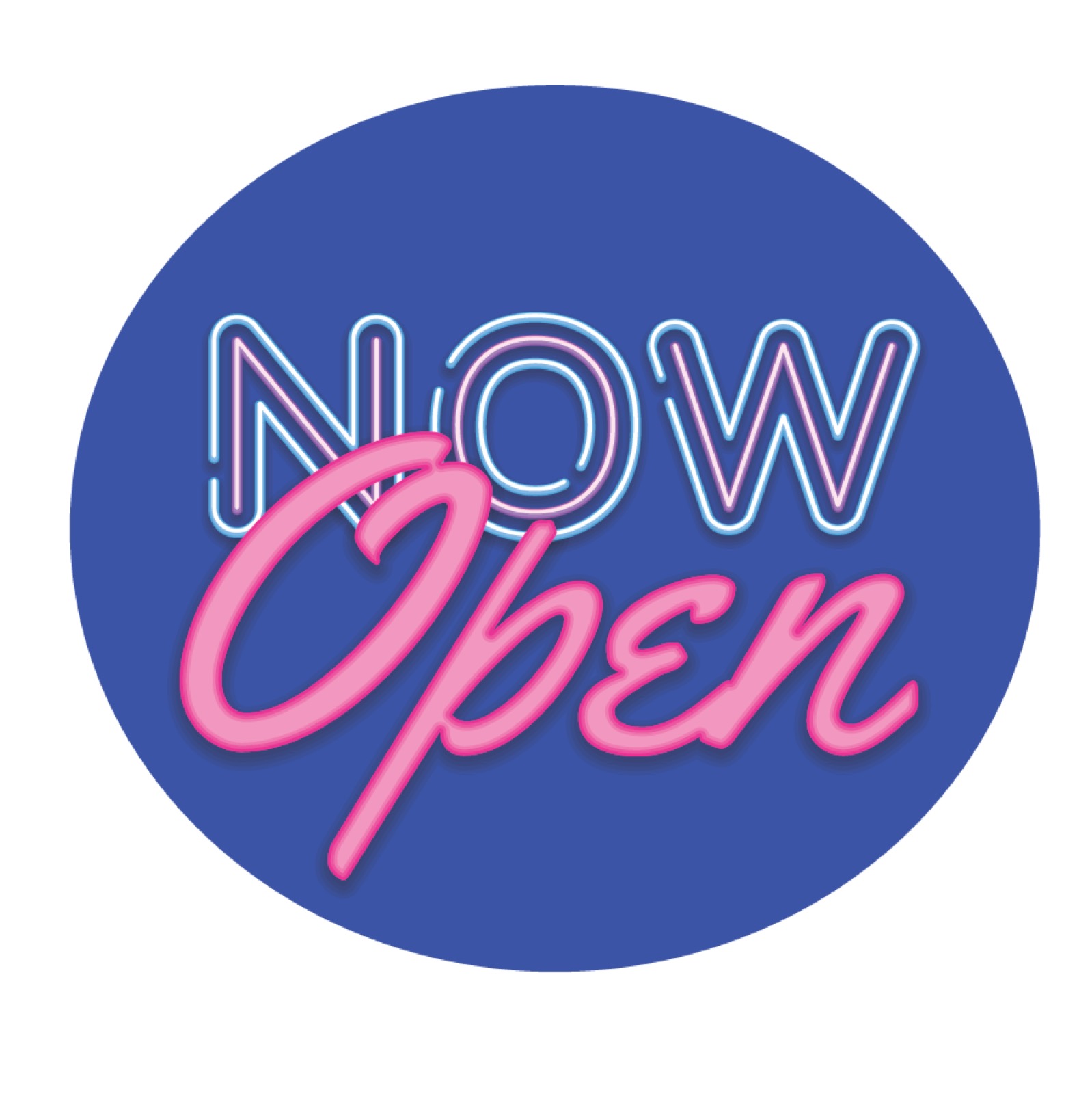 Now Open logo gobo projection — real Business & Branding install | Infinity Projectors
