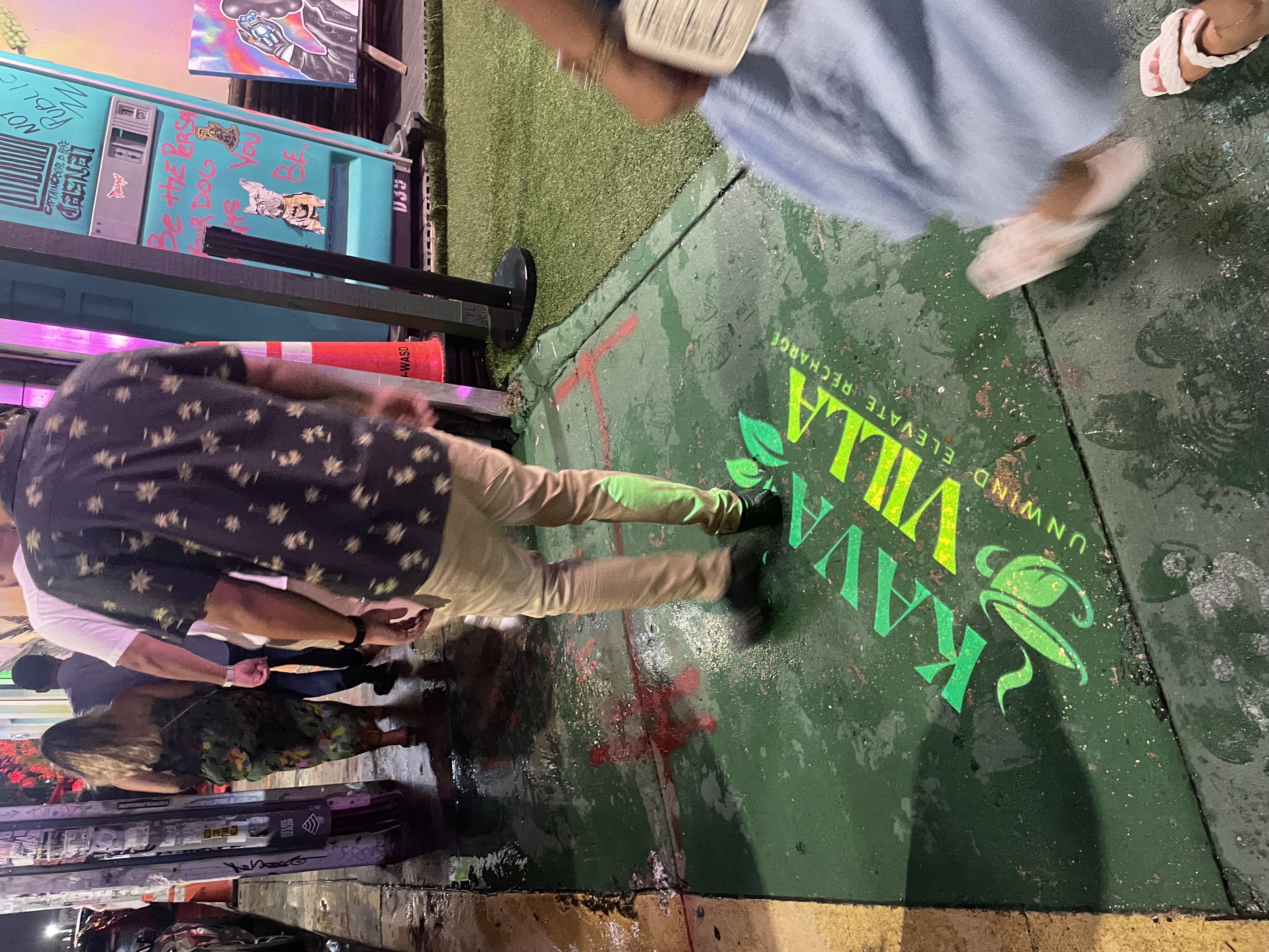 real green floor photo w/ kids