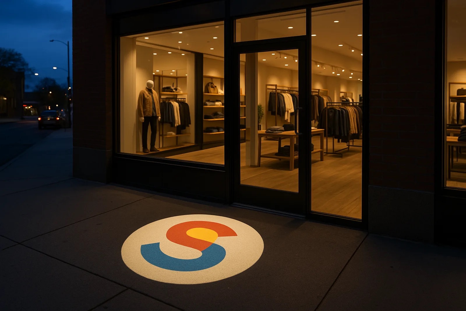 Ai Retail logo gobo projection — real Business & Branding install | Infinity Projectors — Infinity Projectors