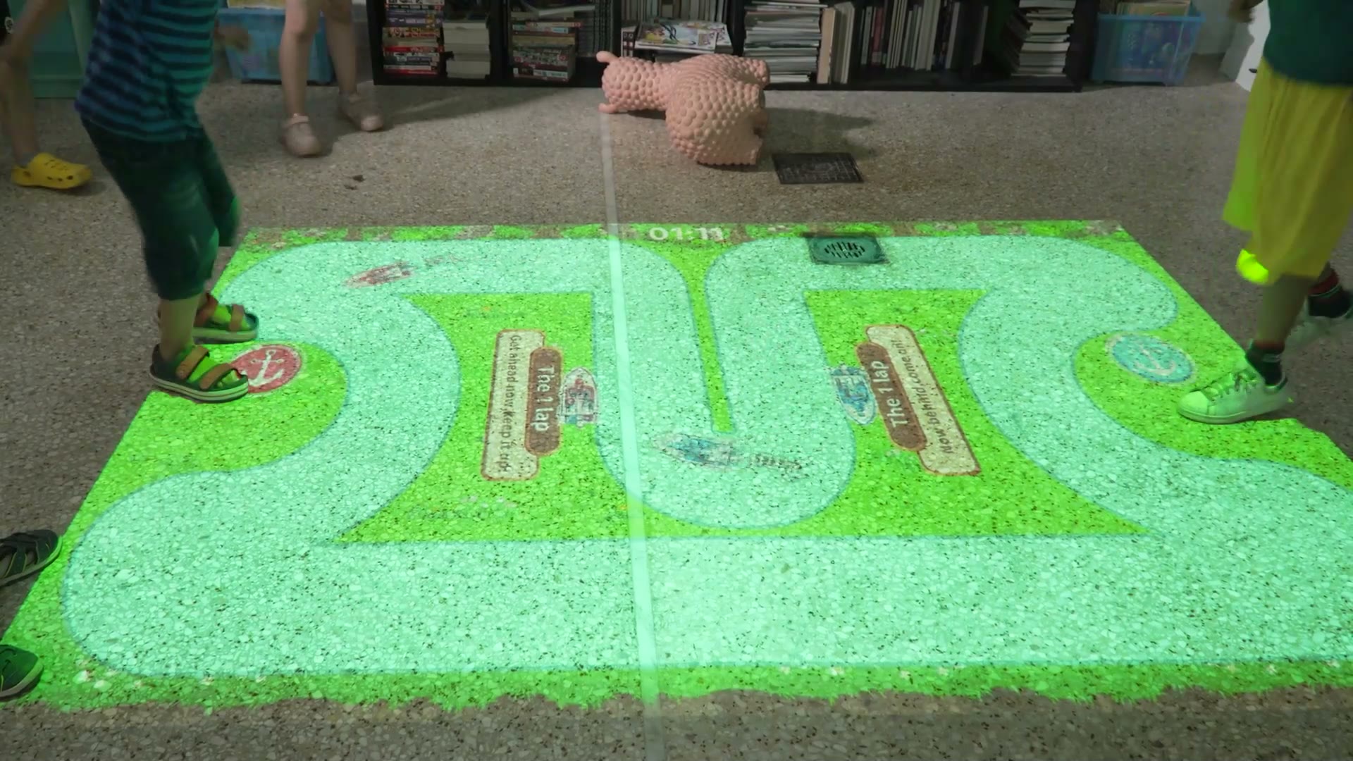 Infinity All-In-One Interactive Projector — real install, library in Greece (kids playing interactive floor games)