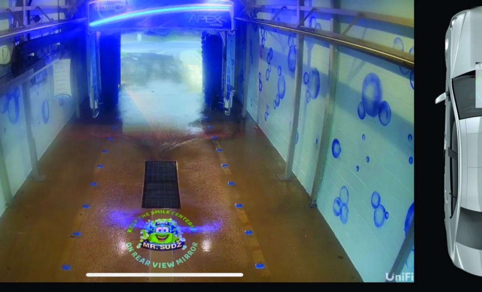 Real Carwash Tunnel Projection logo gobo projection — real Business & Branding install | Infinity Projectors — Infinity Projectors