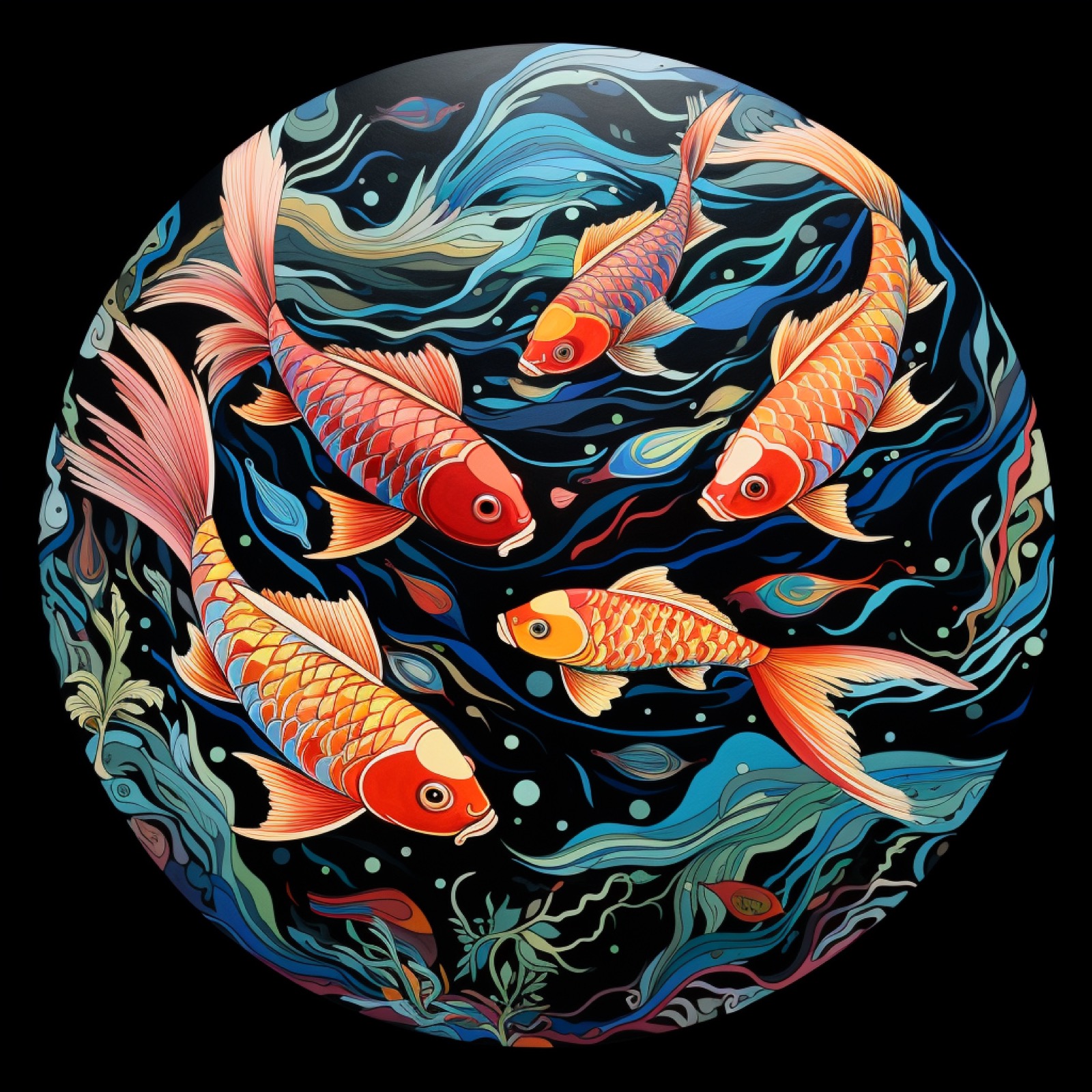 Colorful Fish Swimming gobo logo projection — custom gobo design | Infinity Projectors