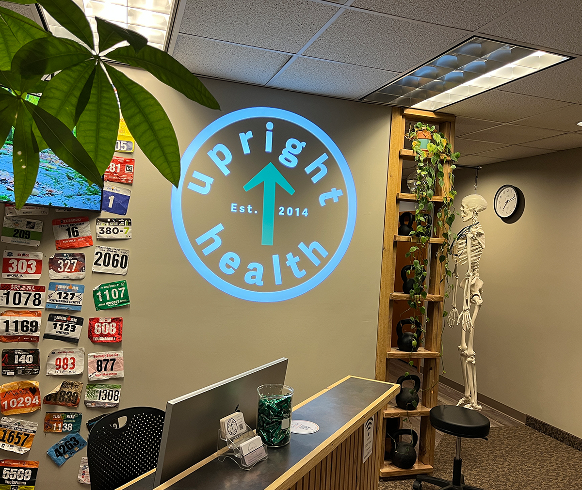 real office interior photo with logo projected — Infinity Projectors