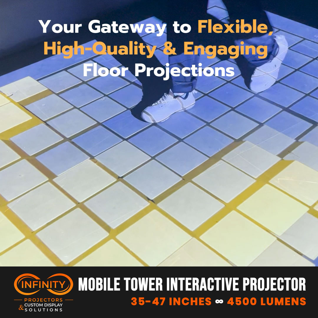 real photo of interactive tile floor projection — Infinity Projectors