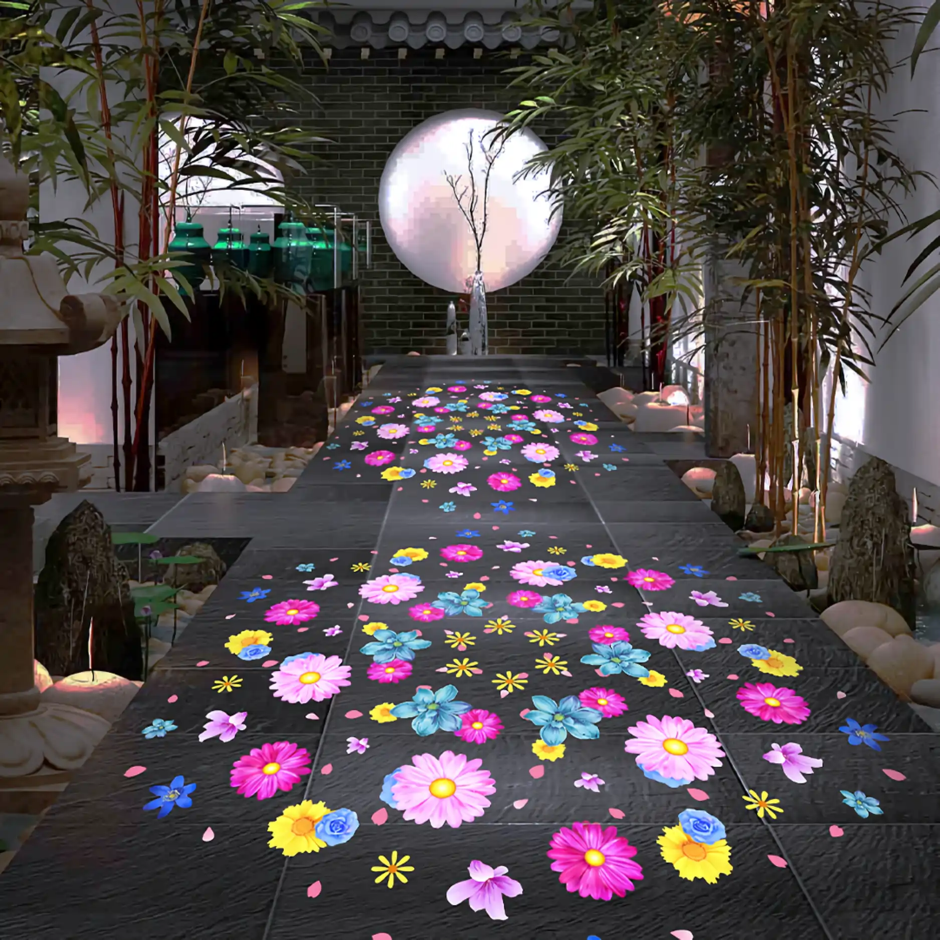 real garden pathway photo with flower gobos — Infinity Projectors