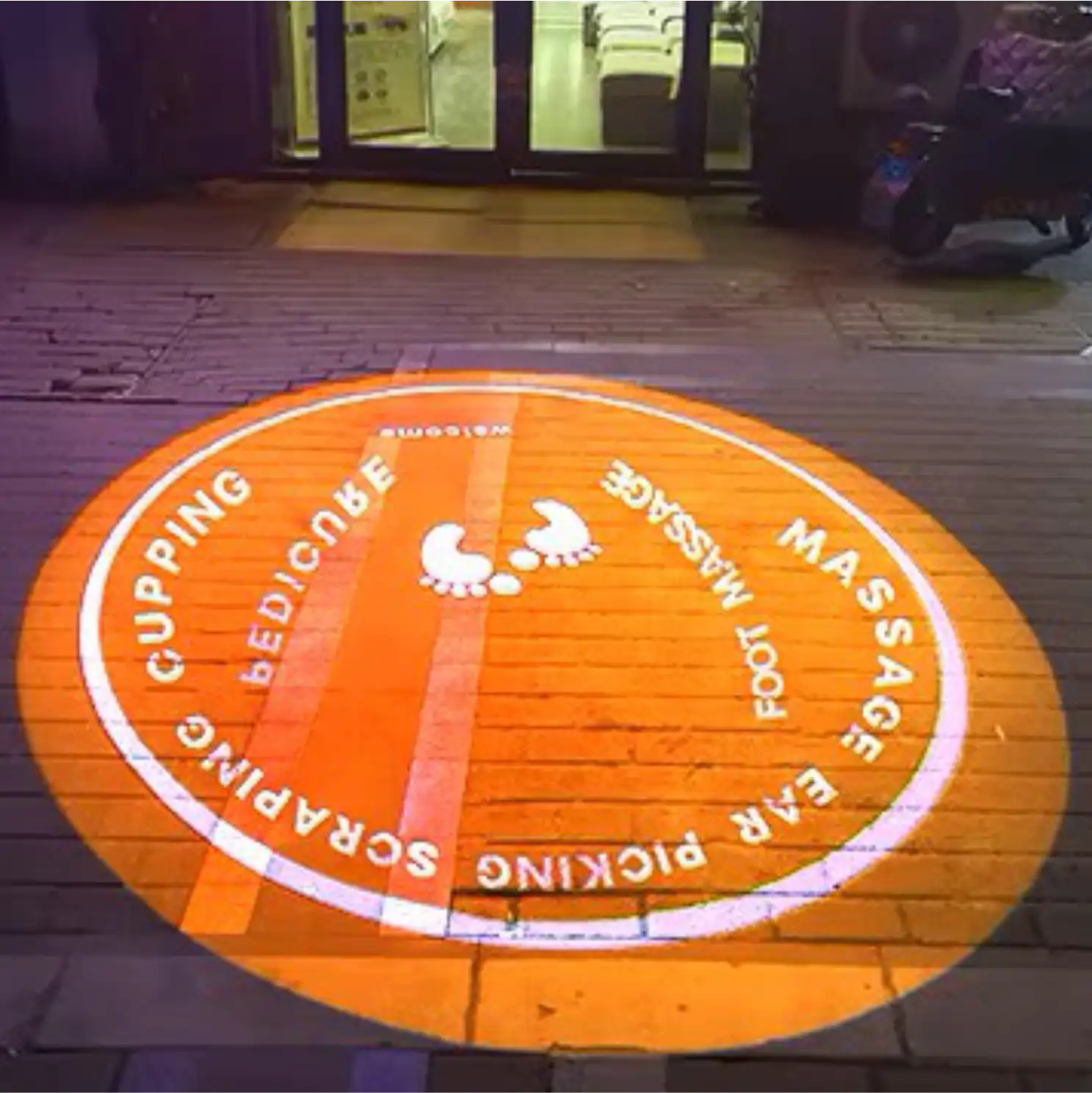 Infinity PowerPrince Outdoor Gobo Projector — Inspirational quote gobo projection design — Infinity Projectors
