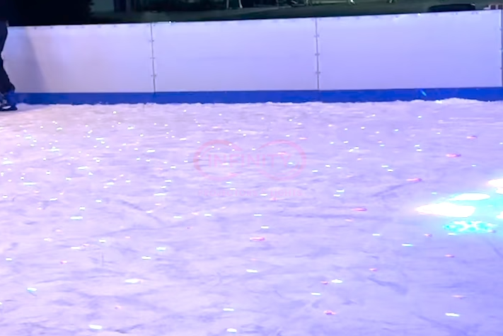 real photo of textured ice rink surface — Infinity Projectors