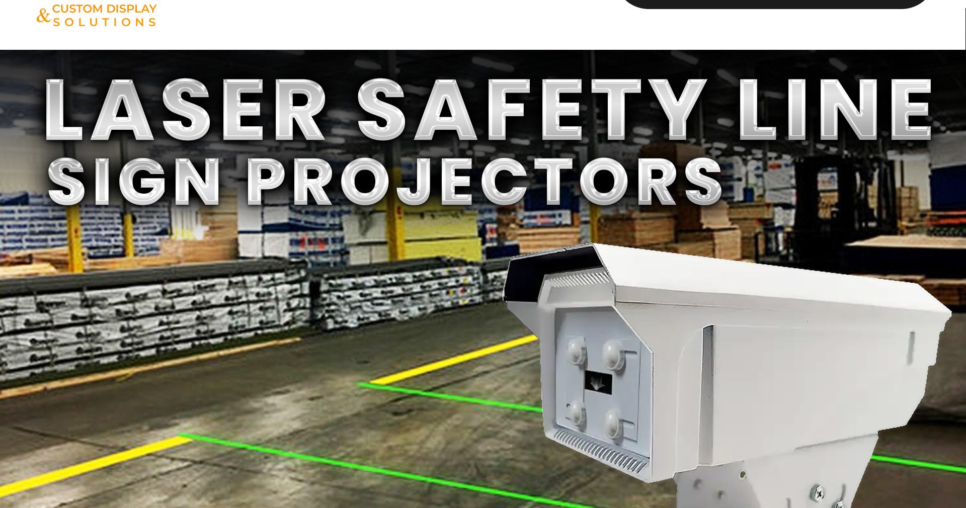 Laser Safety Line Sign Projectors in a warehouse setting. — Infinity Projectors