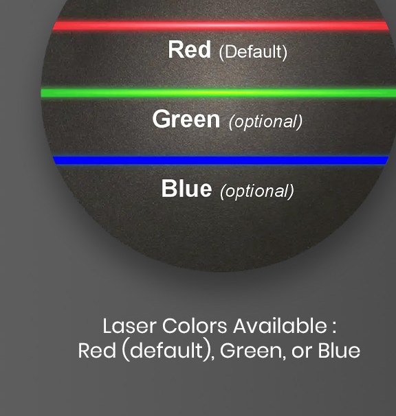 Laser Colors Available: Red (default), Green, or Blue — Infinity Projectors