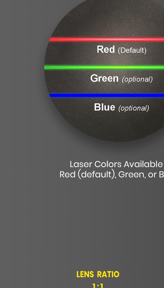 Laser Colors Available: Red (default), Green, or Blue — Infinity Projectors