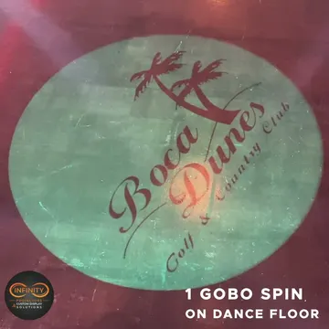 Boca Dunes logo gobo projection on dance floor video, variant — Infinity Projectors