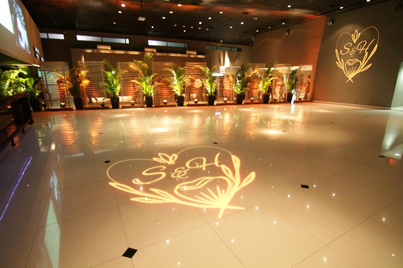 Wedding Custom Gobos logo gobo projection — real Events & Festivals install | Infinity Projectors — Infinity Projectors