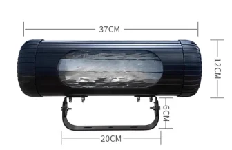 Aurora water wave projector in black: body 37 cm long and 12 cm high on a 20 cm U-bracket — Infinity Projectors
