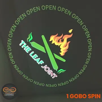 Rotating Full-Color Gobo: The Leaf Joint OPEN Spin — Infinity Projectors