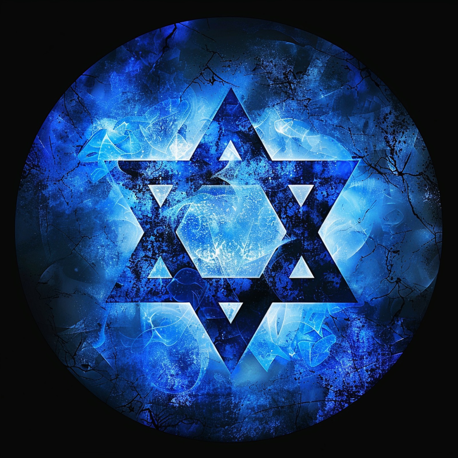 Blue Circular Art Of Israeli Flag gobo logo projection — custom gobo design | Infinity Projectors