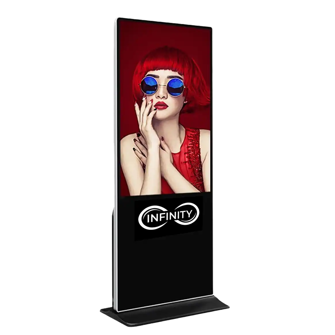 Interactive Floorstanding Touchscreen Kiosks — Real estate logo gobo projection for property branding — logo projection in light — Infinity Projectors