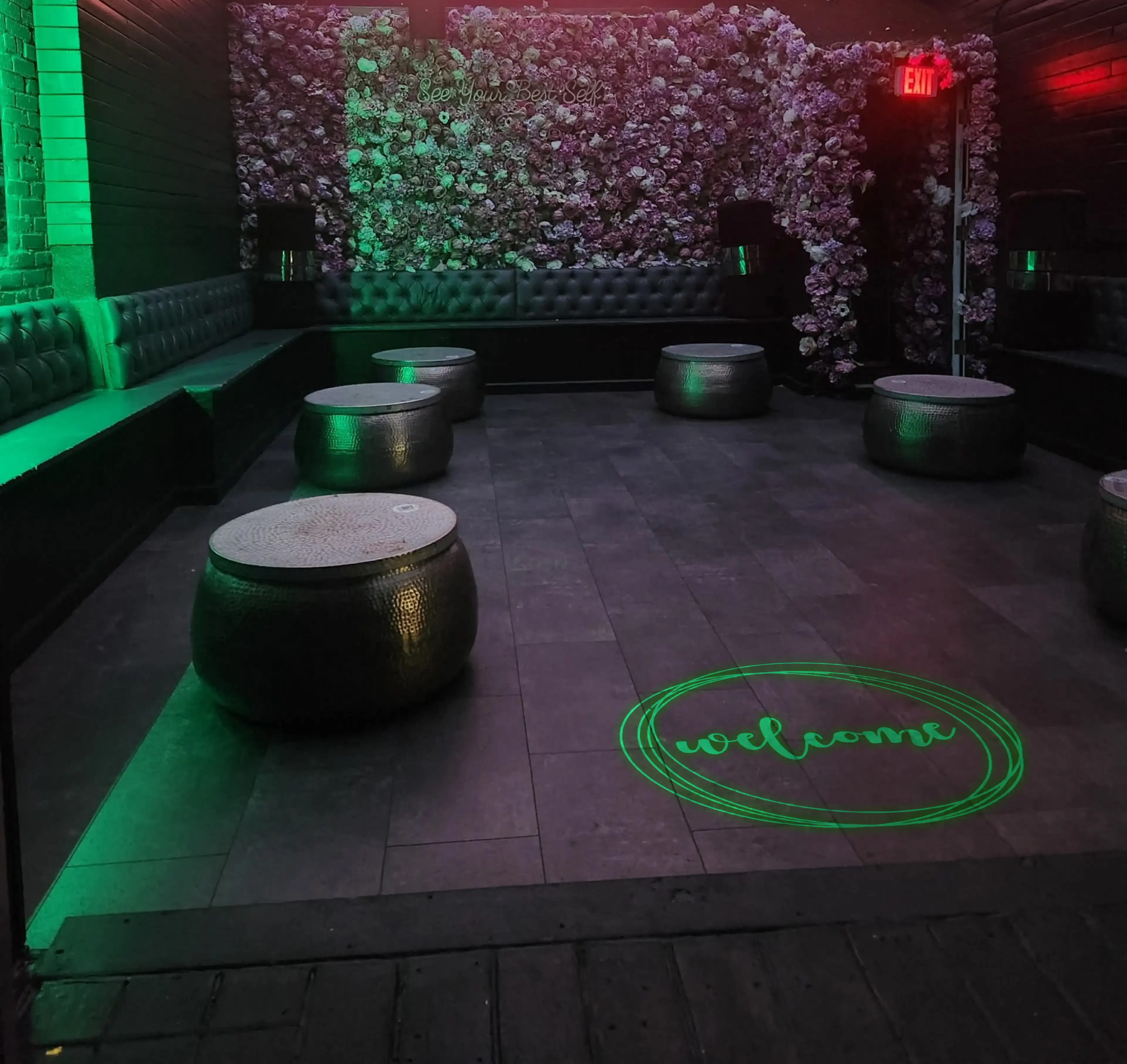 Infinity Stealth Embedded Lobo Projectors — Inspirational quote gobo projection design — gobo projector design