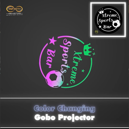 Color Gradient Changing Gobo Projector — Custom business logo gobo projection — gobo logo projection video