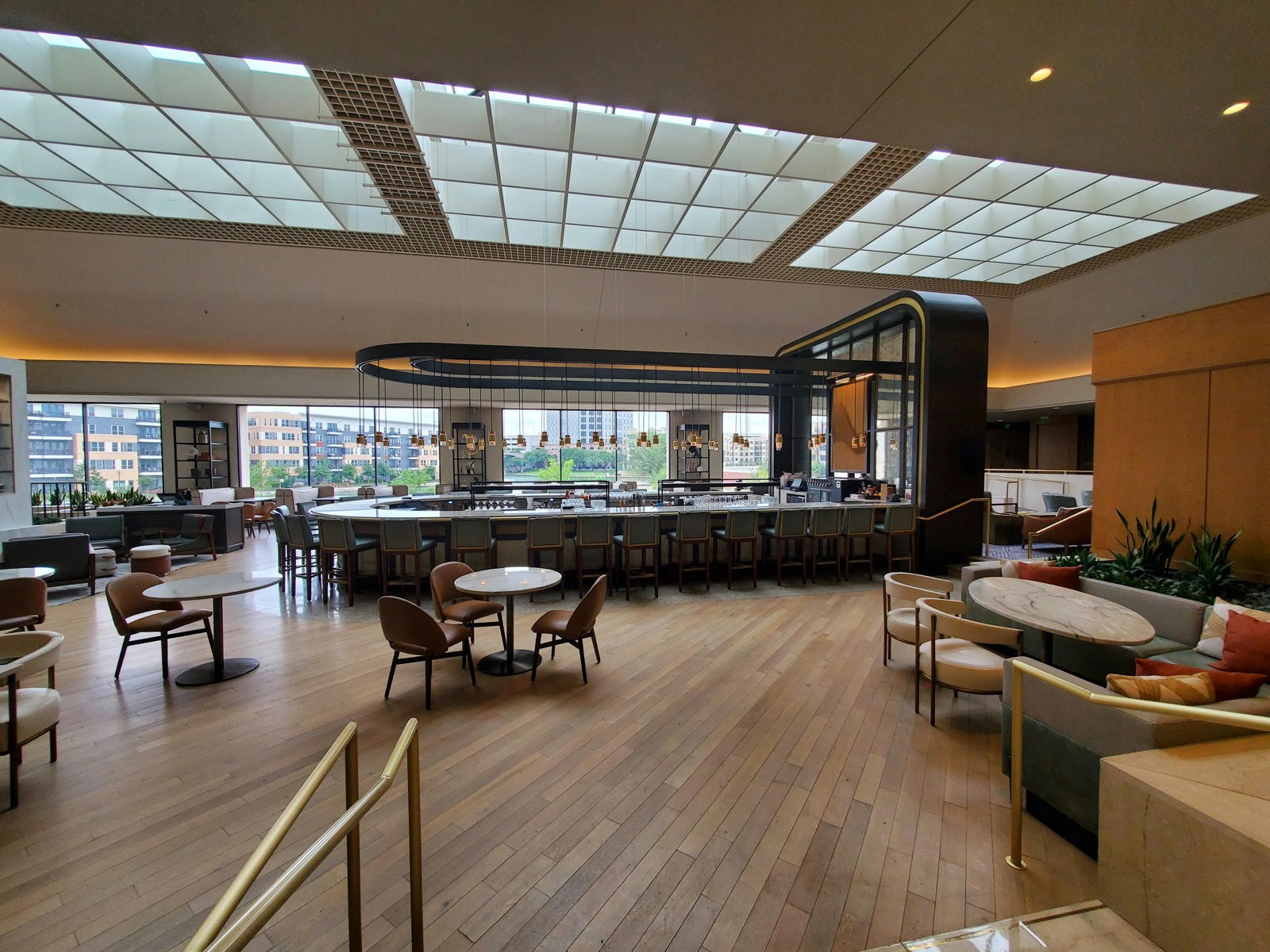 Hotel lounge bar interior — an example venue for custom gobo logo projection | Infinity Projectors