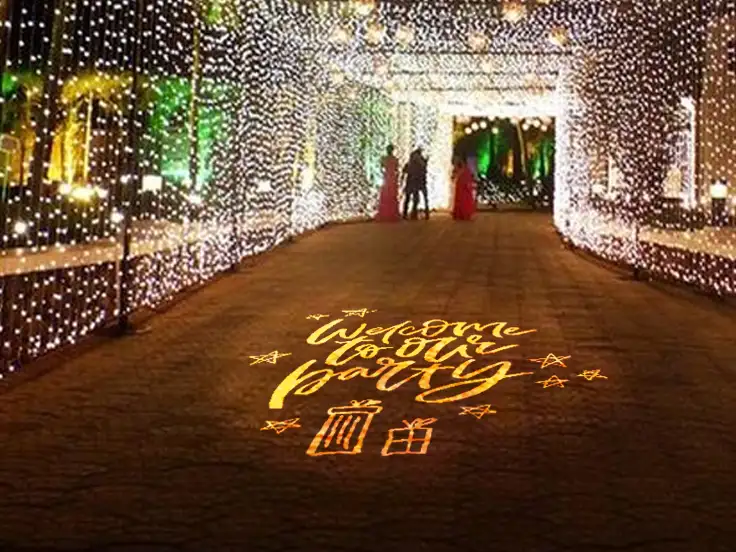 Infinity PowerPrince Outdoor Gobo Projector — projected on-site with an Infinity gobo projector