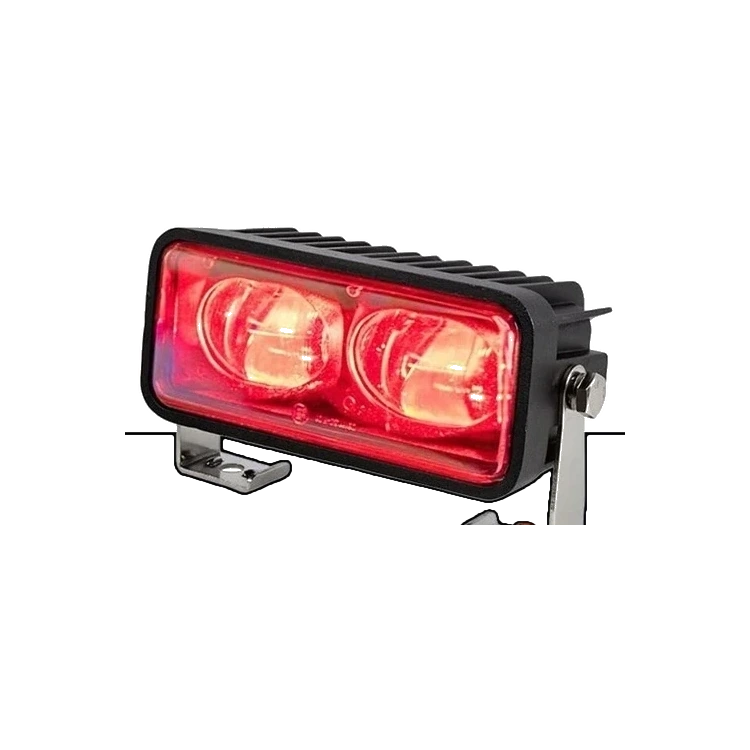 Red/green dual-color LED line light with mounting bracket from the Infinity Forklift Safety Zone System — Infinity Projectors