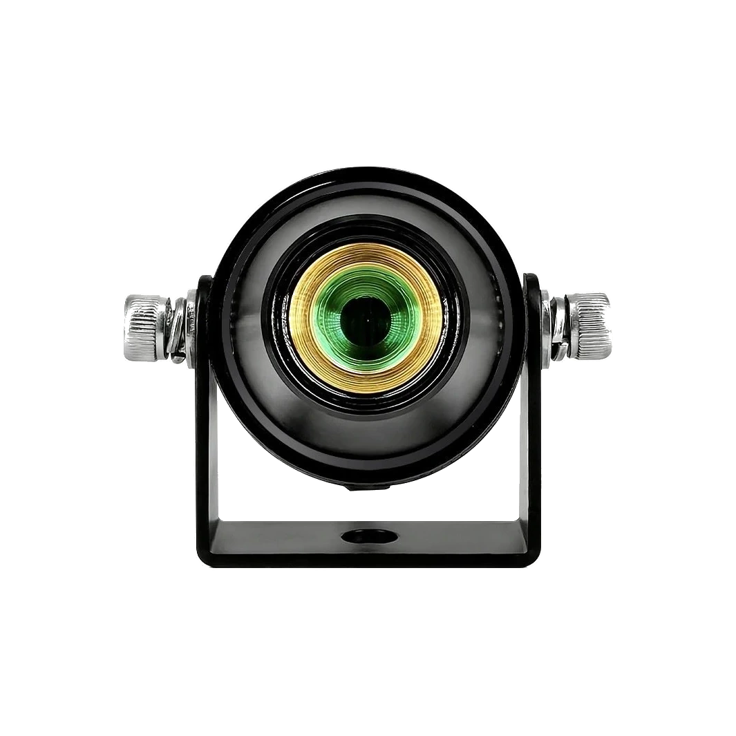 Front view of the SafeGuide laser line projector with green laser lens — Infinity Projectors